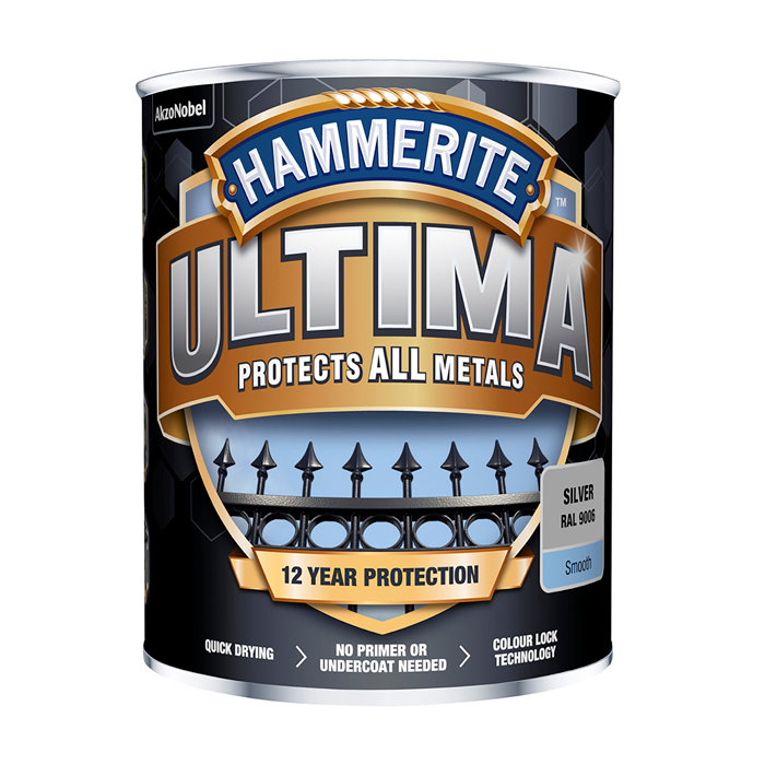 Hammerite Ultima metalmaling sølv 750 ml